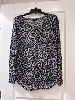 Express Long Sleeve Leopard Print Shirt